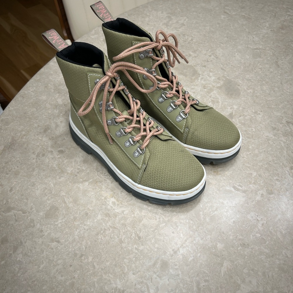 Dr. Martens Khaki Lace-Up Combat Boots